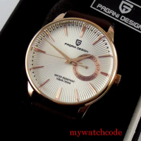 40mm PAGANI Design VH65 Automatic Men's Watch Quatrz Battery Fashion Wristwatch Leather Strap Rose Gold Plated