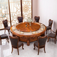 Marble Electric Dining Table In European Style High-end Villa Hotel