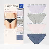Calvin Klein 凱文克萊 emballage 經典三角女內褲 透氣棉質 混搭色 4件一組(ck內褲4件超值組)
