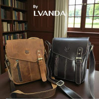 Tas pria kulit asli bahan Crazy Horse Ramos