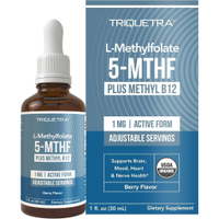 Organic Methyl Folate 1000 mcg + Methyl X12 Coenzyme (300 servings) – Metabolism Agility 5-MTHF Form