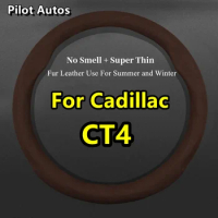 For Cadillac CT4 Car Steering Wheel Cover No Smell Super Thin Fur Leather Fit 28T 2020 2021 2022 25T 2023