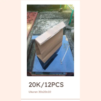 Paper Bag packaging Paket/Paper Bag Baju/Packaging isi 12 polos ukuran 30x20x10 Tas Belanja/Paper Ba