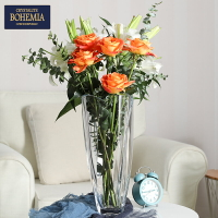 捷克進口水晶玻璃花瓶歐式客廳鮮花插花簡約高檔居家裝飾擺件臺面