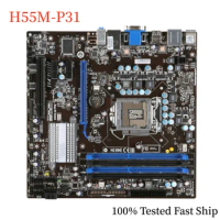 For MSI H55M-P31 Motherboard H55 16GB LGA 1156 DDR3 Micro ATX Mainboard 100% Tested Fast Ship