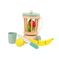 1 Set Kitchen Pretend Toy Educational Toy Play House Toy Wooden Cutter Kitchen Juicer Play House Toy Set Boys Girls Gift