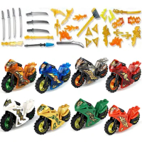 Heroes Ninja With Motorcycle Cole Kai Jay Lloyd Nya zane Golden Model Blocks Figure Building Bricks Action Toys For Children