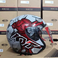 HELM KYT DJ MAXI MOTIF ORIGINAL - #3 Grey Maroon #4 White - Double Visor - Half Face - M L M
