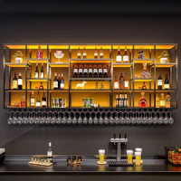 Display Storage Wine Holder Modern Nordic Minimalist Restaurant Wall Wine Rack Bottle Bar Shelf Vitrina Lounge Suite Furniture
