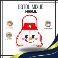 Botol Mixue Kapasitas 1400ML Botol Kepala Mixue Botol Minuman Mixue Bulat Botol Minuman Anak