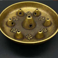 Ancient Buddhist oil lamp six-character mantra ancestor oil lamp disc seven horns for Buddha oil lamp decoration