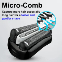 32B Replacement Head Foil &amp; Cutter Compatible with Braun Series 3 electric shaver 3000s, 3010s, 3040s, 3050cc, 3070cc, 3080s