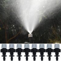 KESLA 20PC Micro Drip Irrigation Misting Nozzle Emitter Atomizing Sprayer &amp; 4/7mm Barbed 6mm Tee Connector Sprinkler Greenhouse