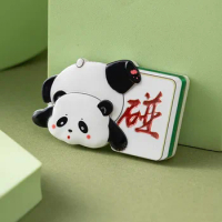 Cartoon Panda Refrigerator Sticker Creative Mahjong Magnetic Sticker Tourism Souvenir Decoration Magnetic Sticker