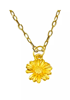 LITZ [SPECIAL] LITZ 999 (24K) Gold Sunflower Pendant With 9K Yellow Gold Chain EP0282A-N