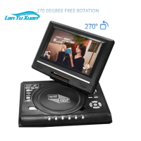 Mini DVD Player 7.8 inch Desktop Digital Smart TV CD EVD Disc Players Remote Control Portable Travel 270° Rotatable Screen