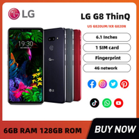 LG G8 ThinQ โทรศัพท์มือถือปลดล็อก ThinQ 6.1นิ้ว Octa Core 6GB RAM 128GB ROM LTE 4G 16MP คู่กล้องมองหลัง1440X3120โทรศัพท์มือถือแอนดรอยด์ใช้สมาร์ทโฟน98ใหม่