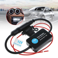 12V ANT208 Car Antenna Signal Amplifier Set AM FM Radio Anti-interference Enhance Auto Accessories