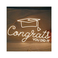 Grad Cap Neon Sign Just Do It Colorful LED Neon Light for Congratulations Ceremony Graduation Party Celebration Gift