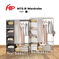 ATP Multi-Function Single/Double Wardrobe Clothes Organization Storage Rack Cabinet - Black/White