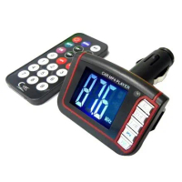 MP4 Car FM Transmitter dengan LCD 1.8 Inch dan Kartu Memori - Hitam A145 Transmitter Nirkabel untuk 