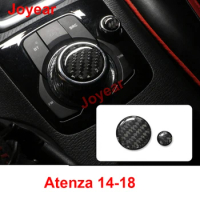 For Mazda 6 Atenza 2014-2018 Car Carbon Fiber Multimedia Buttons Cover Trim Center Console Sticker Protective Accessories
