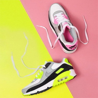 【NIKE 耐吉】Nike Air Max 90 LTR GS 大童 女鞋 螢光綠 櫻花粉 2色單一價(CD6864-104)