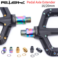 Risk Titanium Ti Alloy Bike Pedal Axle Extenders Bicycle Pedal Extension Bolts Spacers 16mm/20mm for MTB Road Bicycle Pedals