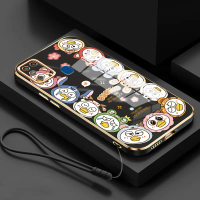 Casing Untuk Samsung Galaxy M31 Prime M30s M21 Case Casing Kucing di sekitar Pola Puff tali gantung 