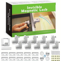 Protective magnetic safety lock, invisible magnetic lock, anti pinch hand drawer, cabinet lock, children's magnetic lock