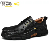Camel Active Men's Shoes New Genuine Leather Tooling Shoes Men Delicate Cowhide Casual Shoes Non-slip Comfortable Male Footwear