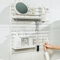 浴室墻上洞洞板置物板免打孔衛生間掛籃整理神器收納架壁掛置物架