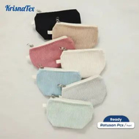 Krisnatex Pouch Zipper Corduroy Polos Cokelat Muda