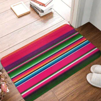 Mexican Blanket Striped Fiesta Serape Anti-slip Doormat Floor Mat Carpet Rug for Kitchen Entrance Home Balcony Footpad Mats