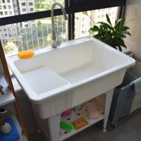 Laundry sink, household balcony with washboard, washing basin, sink, bathroom sink, laundry cabinet, thickened washing cabinet