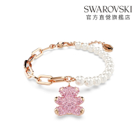 【施華洛世奇SWAROVSKI】Teddy 手鏈 水晶珍珠 熊 粉紅色 鍍玫瑰金色調 手鍊 手鐲 官方直營