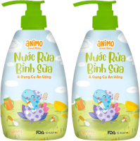 Combo 2 Nước rửa bình sữa Animo chai 500ml (Xanh da trời)