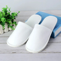 1 Pair Disposable Slippers Men Women Unisex Closed Toe Shoes Hotel Travel Home Guest Sanitary Party Non-Slip Slipper