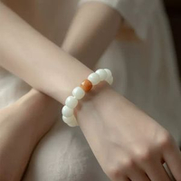修心 白玉菩提根手串星月文玩佛珠男女菩提子手鍊金剛配飾