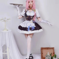 Elysia Cosplay Maid Dress Honkai Impact 3 Elysia Cosplay Costume Halloween Party Role Play Clothing Game Suit