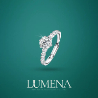 [Lumena] \Bliss\" Cincin Perak 925 dan disaluti Emas Putih 18k Berlian Moissanite 1.0 Karat boleh la