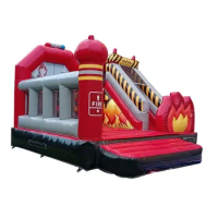 Fire Protection Education PVC Trampoline Bounce House Inflatable Bouncy Castle Slide Bouncer Combo