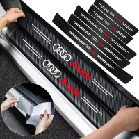 Pelekat gentian karbon untuk hiasan tepi pintu kereta, 1/4/5 keping, sesuai untuk Audi A2, B7, B6, C
