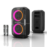 W-KING T9 Pro Super Bass strobe light RGB multi-colored Bluetooth speaker Music subwoofer for party and stage