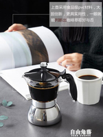 可視不銹鋼摩卡壺煮咖啡壺手沖套裝電陶爐電磁爐雙進口單閥咖啡機