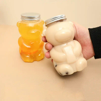 【Hhot】 500ML Kawaii Bear Water Bottle For Milk Tea Coffee Juice Portable Drinking Cup Home Transpare