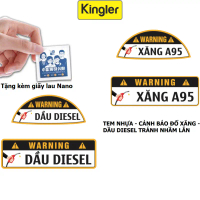 Tem Nhựa Dán Cảnh Báo Đổ Xăng A95- Đổ Dầu Cho Xe Hơi, An Toàn, Tiện Dụng Khi Đổ Xăng, Tránh Nhầm Lẫn