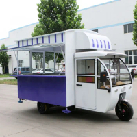 Waffle House Cooking Food Tricycle Electric 3 Wheels Hot Dog Ice Cream Cart Coffee Juice Food Truck with Kitchen for Sale