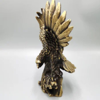 Pure copper Eagle fighting eagle head ornaments display grand plans eagle wings feng shui office craft gift porch decoration