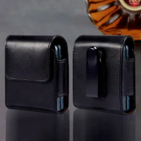 Genuine Leather Pouch For Vivo X Flip Case Belt Universal Holster Coque For Vivo XFlip Bag Phone Pocket Protector